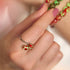 Crimson | .925 Sterling Silver | Firefly Glass | Infinity Helix Ring